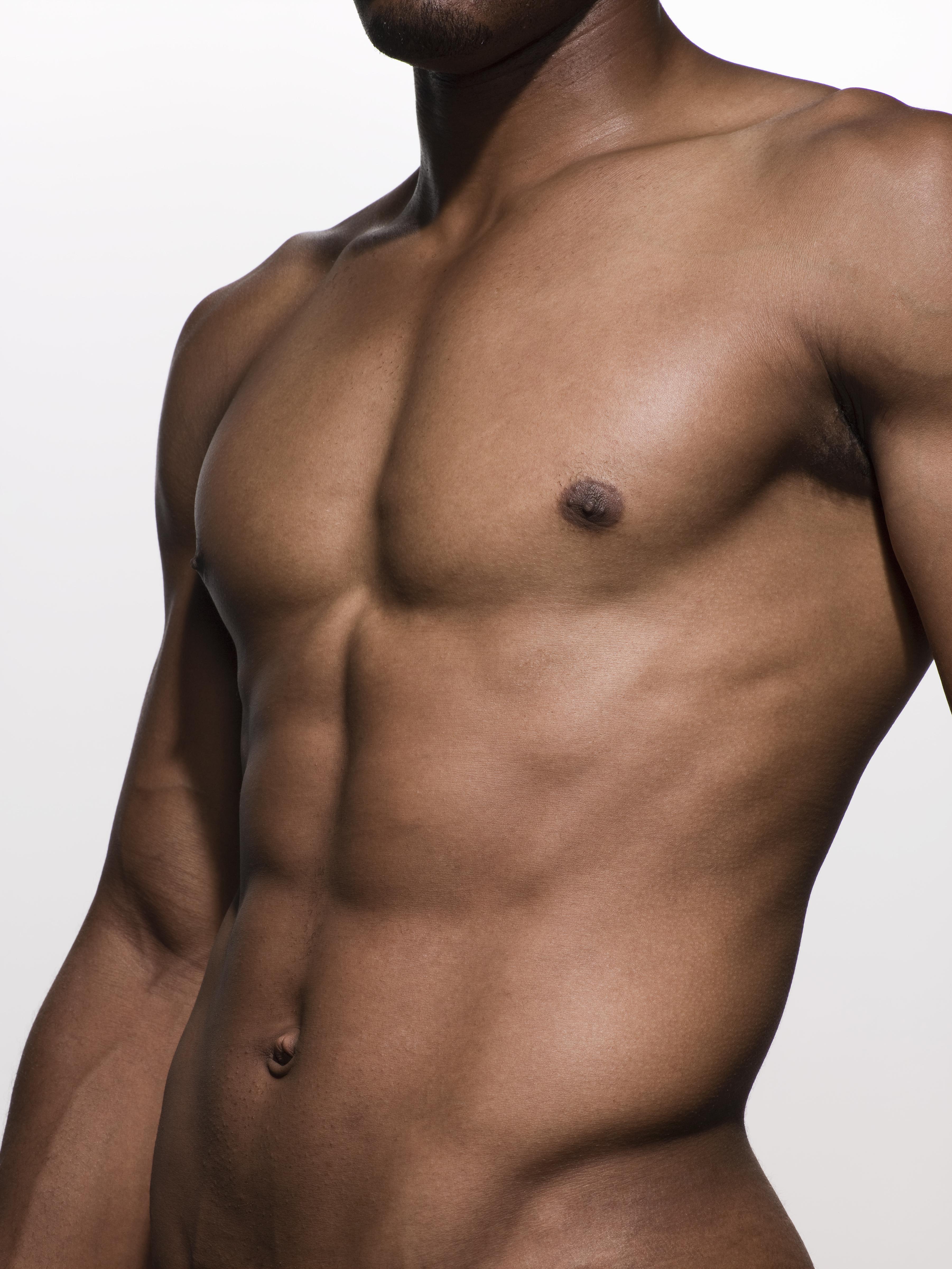 close-up of muscular man's torso