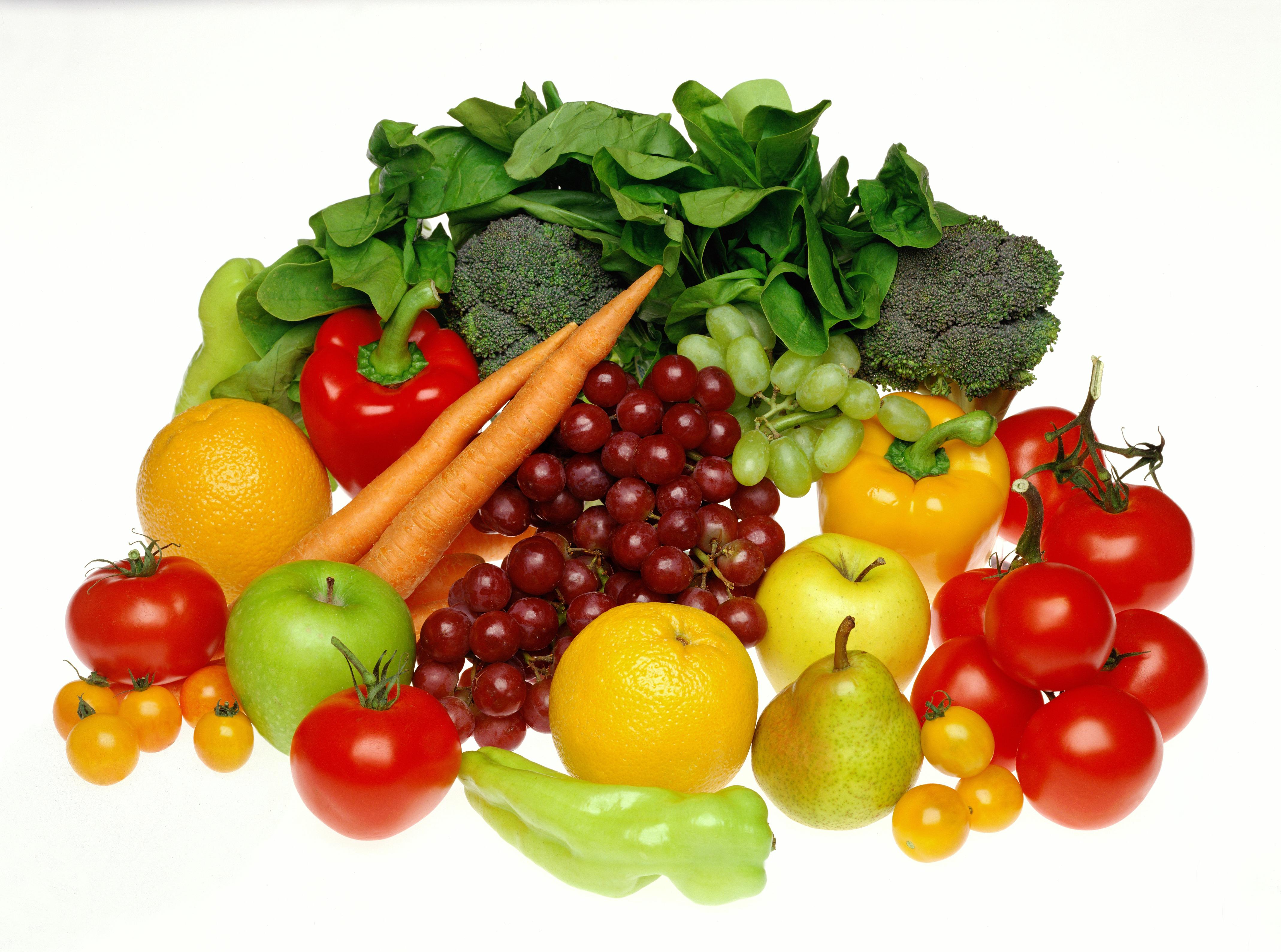 Selection of fresh fruit and vegetables