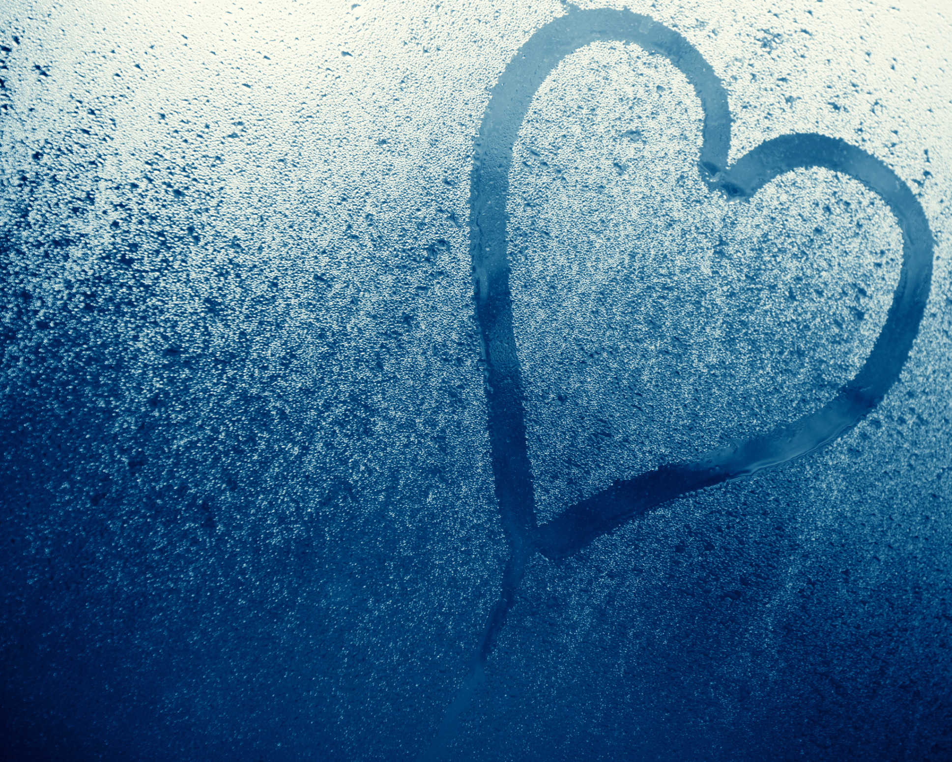 Heart Shape written on glass for St. Valentine