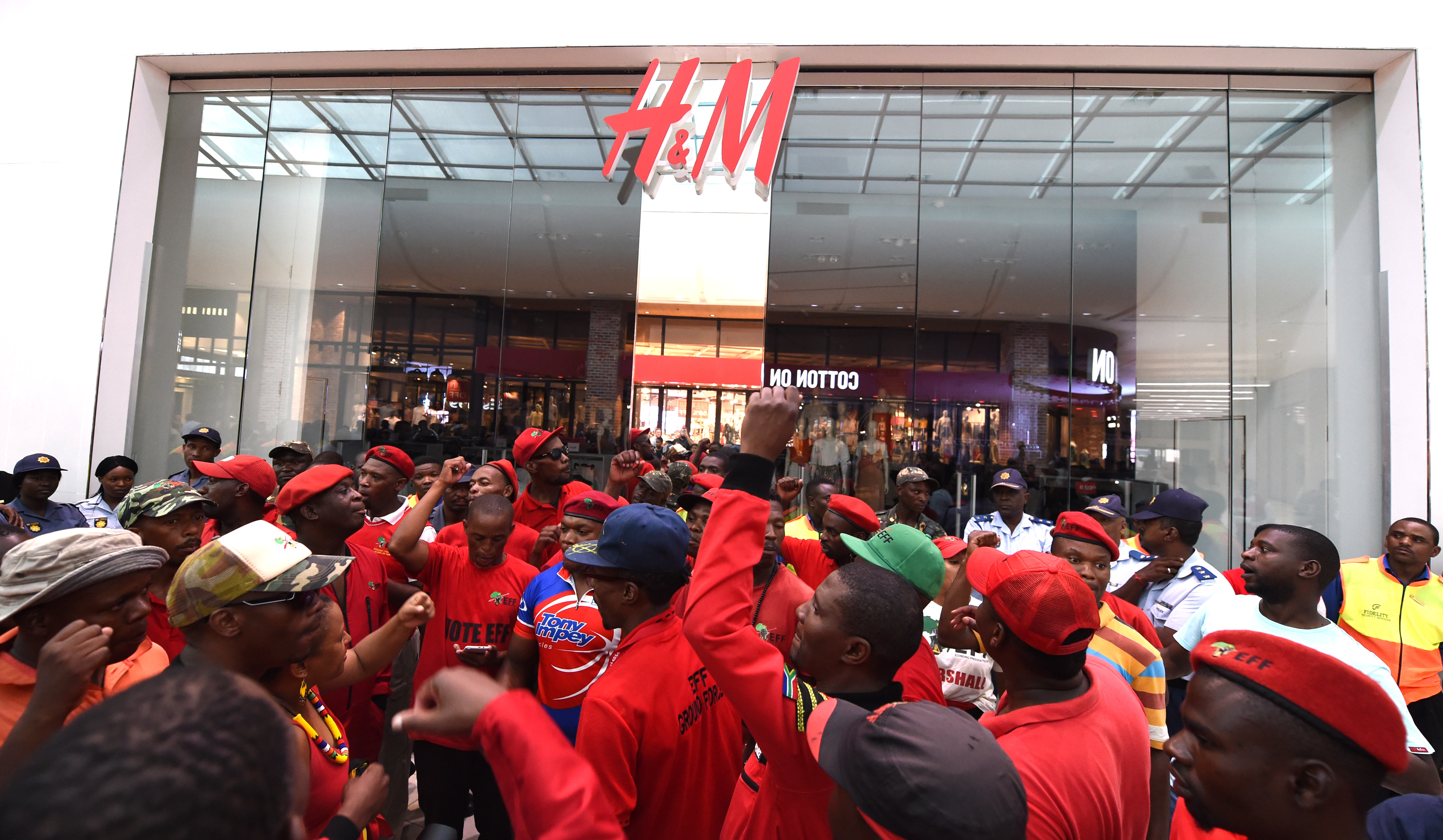 EFF protest against H&M in the Mall of Africa