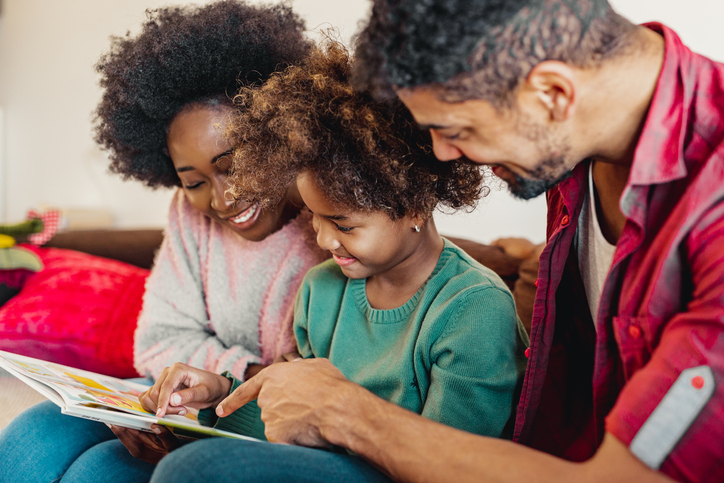 Parents learning together with child